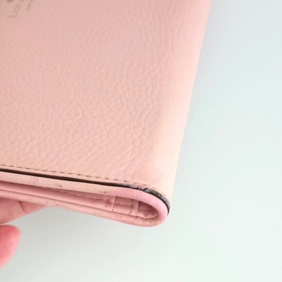 Kate Spade Leather Bifold Wallet Pink with Inside Snap Closure - Picture 7 of 9
